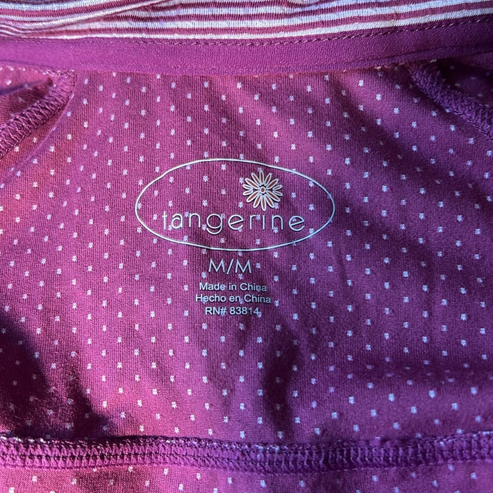 Tangerine Hoodie Purple Stripe 1/2 Zip Women’s Pullover Pocket Medium - Picture 8 of 8